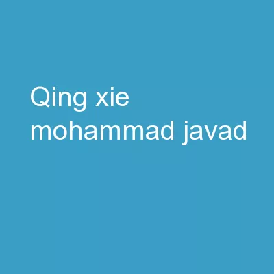 Qing Xie , Mohammad  Javad