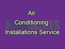 Air Conditioning Installations Service
