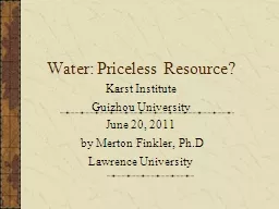 Water: Priceless Resource?
