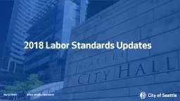 2018 Labor Standards Updates