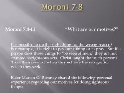 Moroni 7-8 Moroni  7:4-11