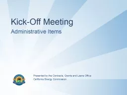 Kick-Off Meeting Administrative Items