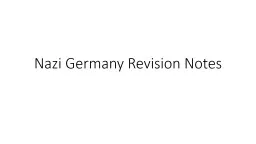 Nazi  Germany Revision Notes