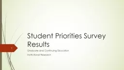 Student Priorities  Survey