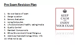Pre Exam Revision  Plan  