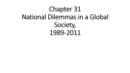 Chapter 31  National Dilemmas in a Global Society,
