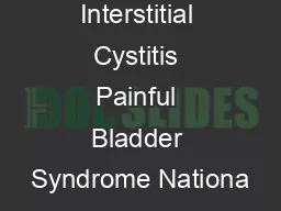 Interstitial Cystitis Painful Bladder Syndrome Nationa
