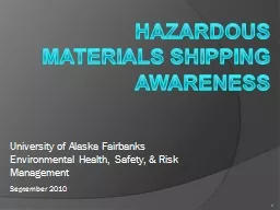 Hazardous materials shipping awareness