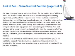 Lost at Sea  - Team Survival Exercise (page 1 of 2)
