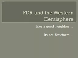 FDR and the Western Hemisphere