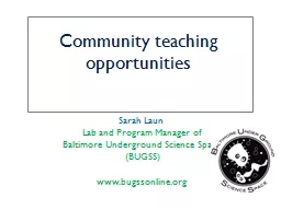 Community teaching opportunities