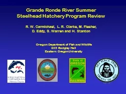 Grande Ronde River   Summer Steelhead Hatchery Program Review