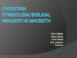 Christian Symbolism/Biblical Imagery in Macbeth