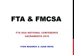 FTA & FMCSA FTA D&A National Conference
