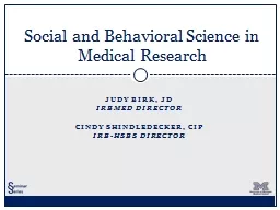Social and Behavioral Science in Medical Research