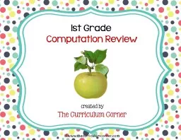 1st Grade Computation Review