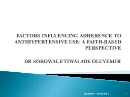 FACTORS INFLUENCING ADHERENCE TO ANTIHYPERTENSIVE