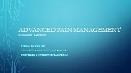 Advanced pain Management