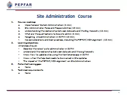 1 Site Administration Course