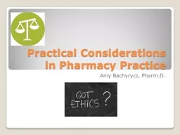 Practical Considerations in Pharmacy Practice