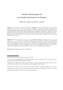 Solution Methodologies for the Smallest Enclosing Circle Problem Sheng Xu Robert M