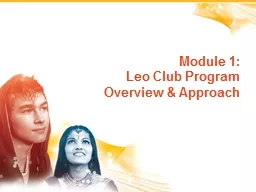 Module 1:   Leo Club Program