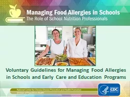 Voluntary Guidelines for Managing Food Allergies in Schools and Early Care and Education