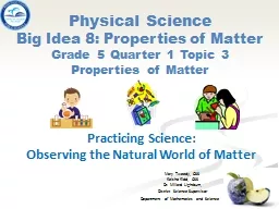 Physical Science Big Idea