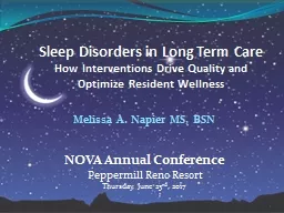 Sleep Disorders in Long Term Care