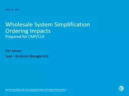 April 12, 2017 Wholesale System Simplification