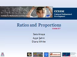 Ratios and Proportions Sara Anaya