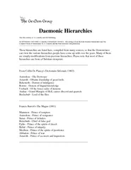 Daemonic Hierarchies This file courtesy of S