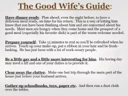 The Good Wife’s Guide