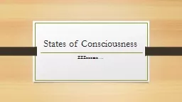 States of Consciousness ZZZzzzzzz