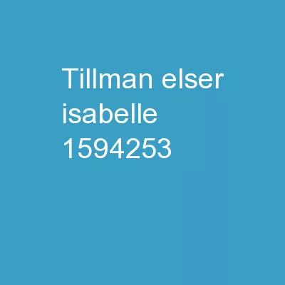 Tillman Elser, Isabelle