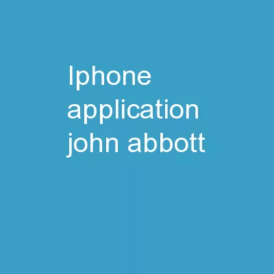 Iphone Application JoHn AbbotT