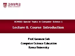 Lecture 0. Course Introduction