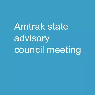 Amtrak state advisory council meeting