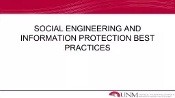 Social engineering and information protection best practices