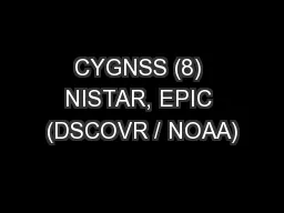 CYGNSS (8) NISTAR, EPIC (DSCOVR / NOAA)
