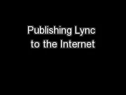 Publishing Lync to the Internet