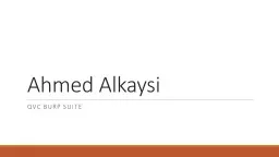 Ahmed  Alkaysi QVC Burp Suite