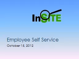 Employee Self Service October 15, 2012
