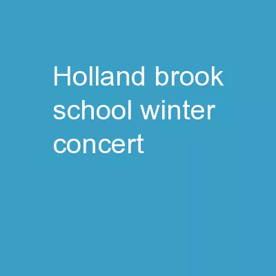 Holland Brook School Winter Concert
