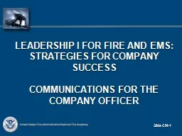 Slide CM- 1 Leadership I for fire and