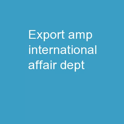 Export & International Affair Dept.