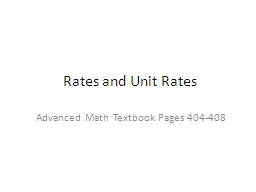 Rates and Unit Rates Advanced