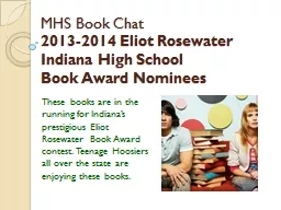 MHS Book Chat 2013-2014 Eliot Rosewater