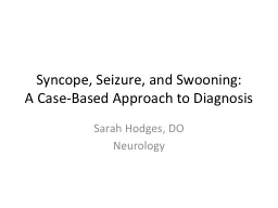 Syncope, Seizure, and Swooning: