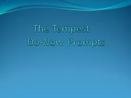 The Tempest	 Do-Now Prompts